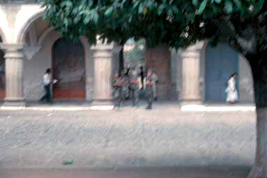 Guatemalan military in Antigua.